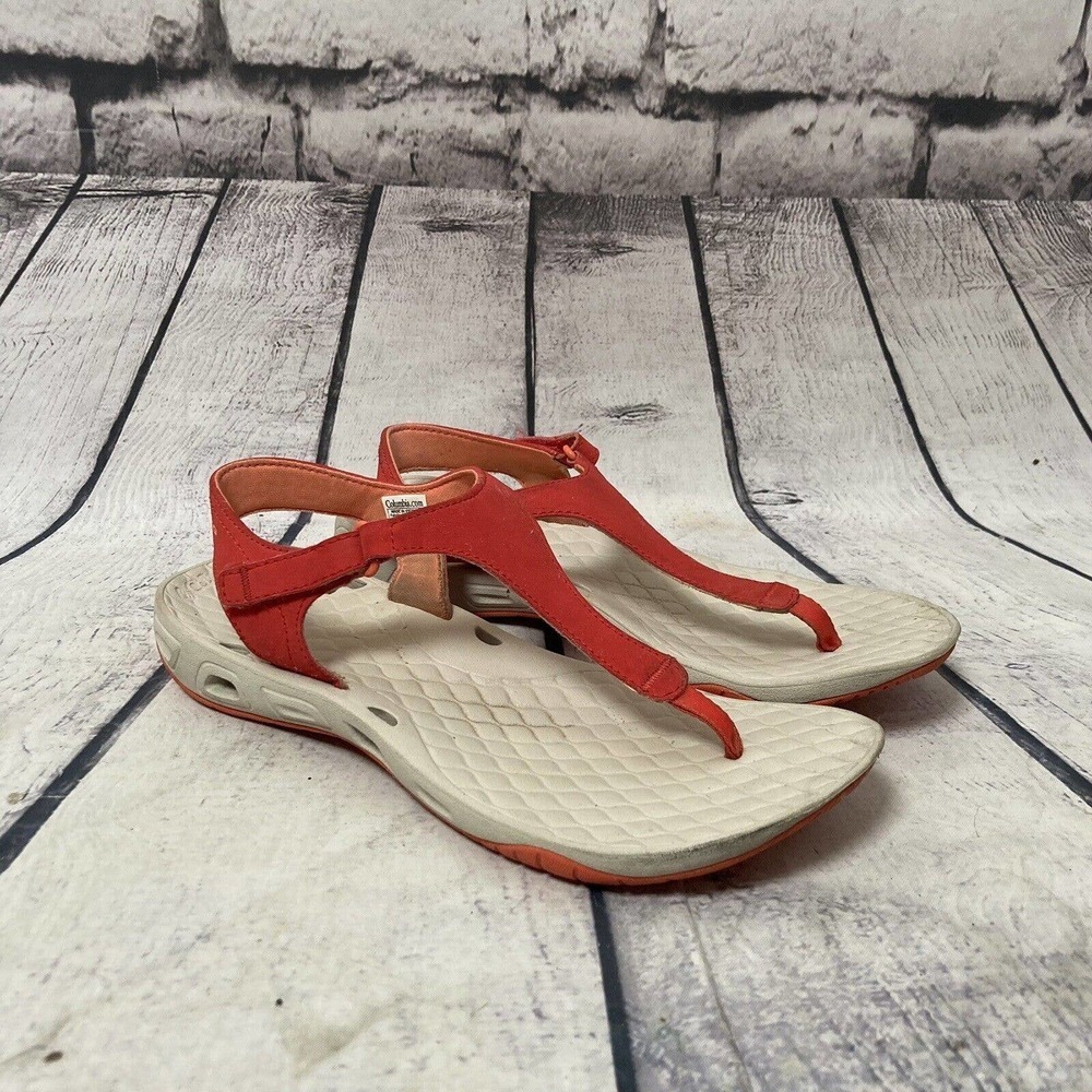 Columbia PFG Sandals Womens Size 7‎ Coral Gray Suntech Vent Thong Flip Flops